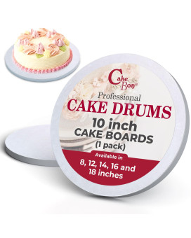 Cake Boards By Cakebon Sturdy 12 Inch Cake Drums 10 Inch Cake Boards Professional Smooth Straight Edges White 1Pack Cake