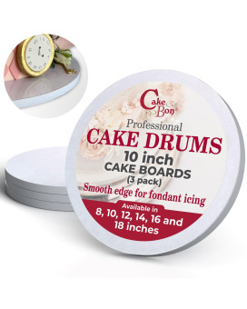 Cakebon Cake Boards Sturdy 12 Inch Cake Drums 10 Inch Cake Boards Professional Smooth Straight Edges White 3Pack Cake Boar