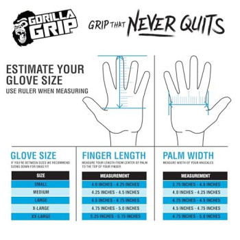 Gorilla Grip Slip Resistant Work Gloves 5 Pack Medium