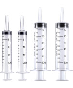 Frienda Large Plastic Syringe 4 Pack Measuring Syringe Tools Dispensing Multiple Uses 20 Ml And 60 Ml