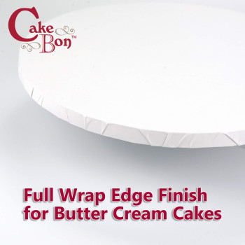 Cake Boards By Cakebon Sturdy 12 Inch Cake Drums 8 Inch Cake Board Professional Fully Wrapped Edges White 12Pack 8 Inch