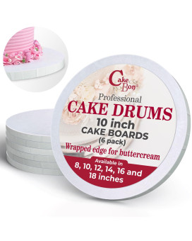 Cake Boards By Cakebon Sturdy 12 Inch Thick Cake Drums Professional Fully Wrapped Edges White 6Pack Cake Base Cake Board