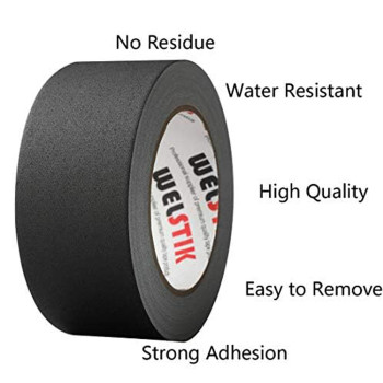 Welstik 2 Pack Black Gaffers Tape 2 X 33 Yards10 Longer Gaffers Tape Waterproof Matte Finish Gaff Tape Non Reflective Easy T