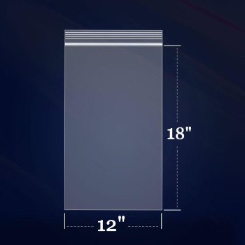 Imailer 100 Count 12 X 18 Large Zip Bags Clear Reclosable Zip Plastic Poly Bags For Storage Clothing Tshirts Pants