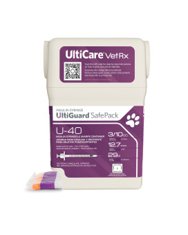 Ulticare Vetrx U40 Ultiguard Safe Pack Pet Insulin Syringes 310Cc 29G X 12 100Ct With 12 Unit Markings