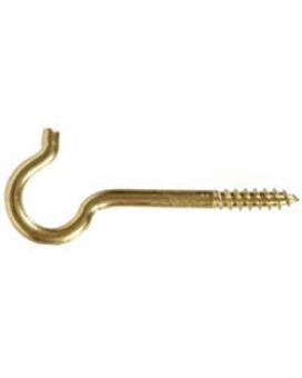 Hillman 321244 0.192 x 3.37 in. Solid Brass Screw Hook Pack of 25