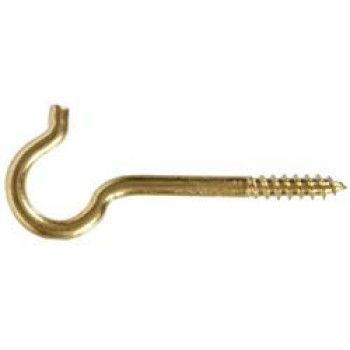 Hillman 321244 0.192 x 3.37 in. Solid Brass Screw Hook Pack of 25