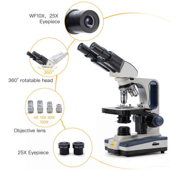 Swift Binocular Compound Microscope Sw350B 40X2500X Magnification Siedentopf Head Researchgrade Twolayer Mechanical Stage 1