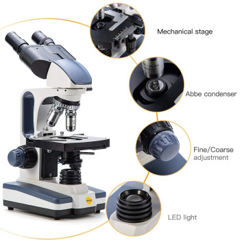 Swift Binocular Compound Microscope Sw350B 40X2500X Magnification Siedentopf Head Researchgrade Twolayer Mechanical Stage 1