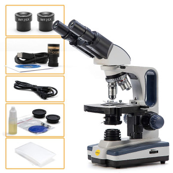 Swift Binocular Compound Microscope Sw350B 40X2500X Magnification Siedentopf Head Researchgrade Twolayer Mechanical Stage 1