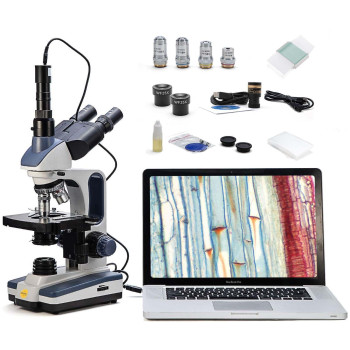 Swift Trinocular Compound Microscope Sw350T 40X2500X Magnification Siedentopf Head Researchgrade Twolayer Mechanical Stage 1