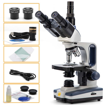 Swift Trinocular Compound Microscope Sw350T 40X2500X Magnification Siedentopf Head Researchgrade Twolayer Mechanical Stage 1