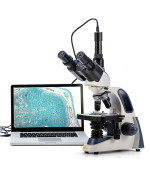 Swift Sw380T 40X2500X Researchgrade Trinocular Compound Lab Microscope With 13Mp Camera And Software Windows And Mac Compatib