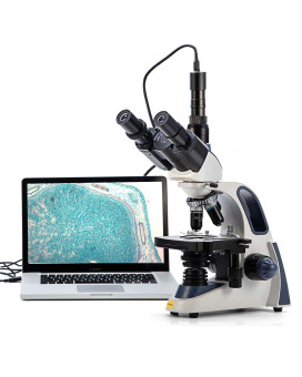 Swift Sw380T 40X2500X Researchgrade Trinocular Compound Lab Microscope With 13Mp Camera And Software Windows And Mac Compatib