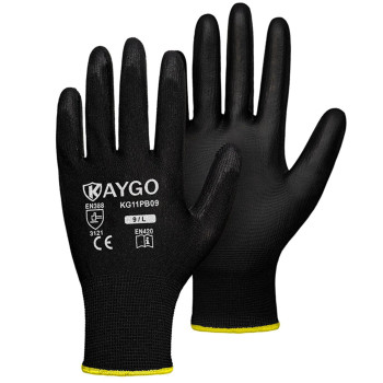 Kaygo Safety Work Gloves Pu Coated60 Pairs Kg11Pb Seamless Knit Glove With Polyurethane Coated Smooth Grip On Palmfingers F