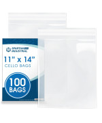 Spartan Industrial 11 X 14 100 Count Crystal Clear Resealable Cello Poly Bags For Packaging Clothing T Shirts Self