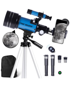 Telescope For Astronomy Beginners 70Mm Aperture Refractor Telescope For Viewing Planets Stars With Adjustable Tripod Phone Ada