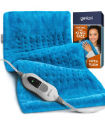 Geniani Extra Large Electric Heating Pad For Back Pain And Cramps Relief Auto Shut Off Soft Heat Pad For Moist Dry Therapy