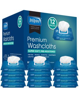 Inspire Adult Wet Wipes Adult Wash Cloths Adult Wipes For Incontinence Cleansing 8X12 600 Count 12 Packs Of 50