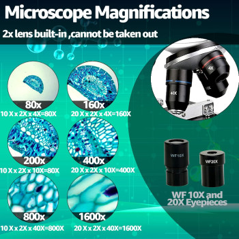 Svbony Sv605 Compound Binocular Microscope For Students 80X1600X Twolayer Mechanical Stage Microscope Dual Led Illumination