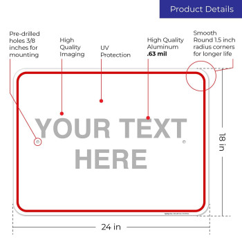 Sigo Signs Personalized Custom Red Sign 18X24 Inches Rust Free 063 Aluminum Fade Resistant Indooroutdoor Use Made In Usa