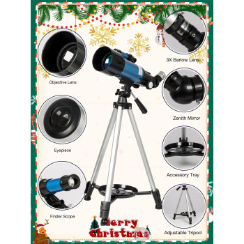 Telescope For Adults Astronomy Beginners 70Mm Aperture And 400Mm Focal Length Professional Refractor Telescope With Remote Gre