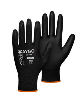 Kaygo Safety Work Gloves Pu Coated60 Pairs Kg11Pb Seamless Knit Glove With Polyurethane Coated Smooth Grip On Palmfingers F