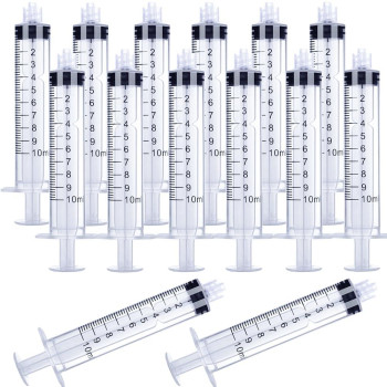 10Ml Luer Lock Syringe 20Pack Plastic 10Ml Syringes With Luer Lock Tip Individually Sterile Sealed No Needle