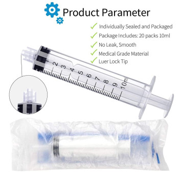 10Ml Luer Lock Syringe 20Pack Plastic 10Ml Syringes With Luer Lock Tip Individually Sterile Sealed No Needle