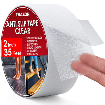 Grip Tape Heavy Duty Anti Slip Tape Clear Outdoorindoor 2In35Ft Non Slip Rollstickers Easy To Cut Waterproof For Bathtub