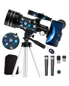 Telescope For Adults Astronomy 70Mm Aperture 300Mm Focal Length Portable Astronomical Telescope For Beginners Age Over 8 Years