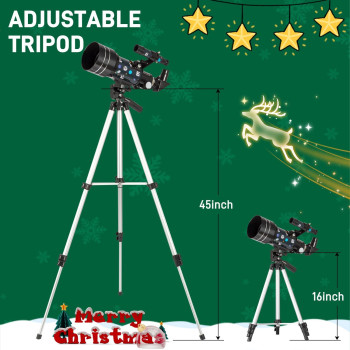 Telescope For Adults Astronomy 70Mm Aperture 300Mm Focal Length Portable Astronomical Telescope For Beginners Age Over 8 Years