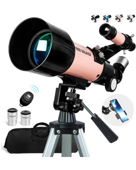 Telescope For Astronomy Beginners 70Mm Aperture And 400Mm Focal Length Professional Refractor Telescope For Adults Great Astro