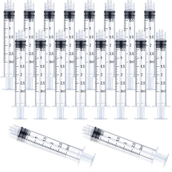 3Ml Luer Lock Syringe 20Pack Plastic 3Ml Syringes With Luer Lock Tip Individually Sterile Sealed No Needle 3Ml 2000