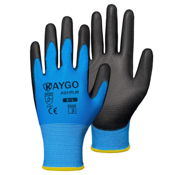 Kaygo Safety Work Gloves Pu Coated60 Pairs Seamless Knit Glove With Polyurethane Coated Smooth Grip On Palm Fingers For Men