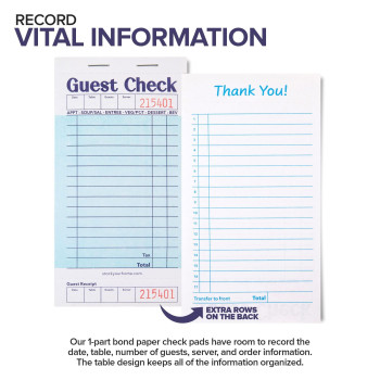 Stock Your Home Blue Guest Check Books For Servers 10 Pack Server Note Pads Waiter Checkbook Food Receipt Book Restaurant O