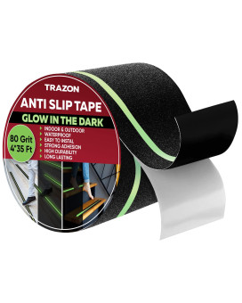 Grip Tape Glow In Dark Stripe Heavy Duty Anti Slip Tape For Stairs Outdoorindoor Waterproof 4 Inch X 35 Feet Non Skid Roll St