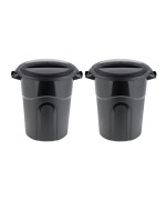 United Solution 20 Gallon Round Waste Container Black Easy To Carry Garbage Can With Sturdy Construction Passthrough Handles