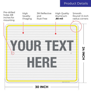 Sigo Signs Personalized Custom Yellow Sign 24X30 Inches 3M Egp Reflective 080 Aluminum Fade Resistant Made In Usa