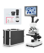 Vabiooth Dualview Lab Compound Monocular Microscope 40X2500X Magnification With 7 Lcd Display Widefield 4X10X40Xs100X