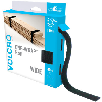 Velcro Brand Vel30768Ams Wide Straps 1 In X 30 Ft Roll Cut To Length Reusable Selfgripping Tape Bundle Poles Wood Pipe