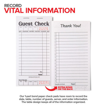 Stock Your Home Blackwhite Guest Check Books For Servers 5 Pack Server Note Pads Waiter Checkbook Food Receipt Book Restau