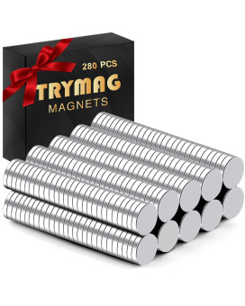 Trymag Magnets 280Pcs Small Strong Neodymium Magnets Tiny Rare Earth Magnets Round Fridge Magnets For Whiteboard Office Diy