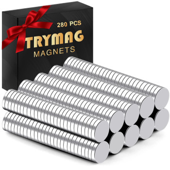 Trymag Magnets 280Pcs Small Strong Neodymium Magnets Tiny Rare Earth Magnets Round Fridge Magnets For Whiteboard Office Diy