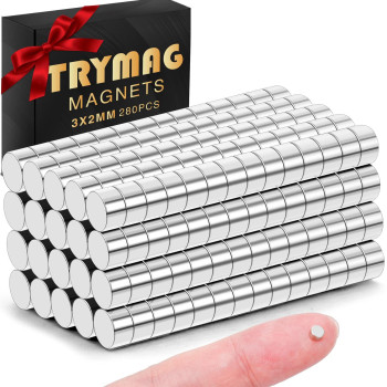 Trymag Tiny Magnets 280 Pcs Small Rare Earth Magnets For Whiteboard Mini Round Magnets Neodymium Magnets For Fridge Office C