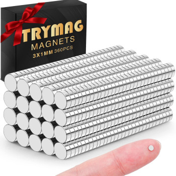 Trymag Tiny Magnets 360Pcs Small Rare Earth Magnets For Whiteboard 3X1Mm Mini Round Magnets Neodymium Magnets For Fridge Offic