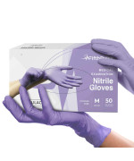 Lilac Nitrile Disposable Gloves 50 Count 3 Mil Nitrile Gloves Medium Powder And Latex Free Rubber Gloves Surgical Medica