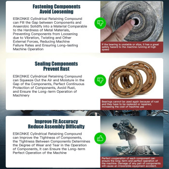 Eskonke Retaining Compound Green 680 Sleeve Retainer High Strength Cylindrical Metal Components Assemblies Locking And Sealing A