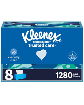 Kleenex Expressions Trusted Care Facial Tissues 8 Flat Boxes 160 Tissues Per Box 2Ply 1 280 Total Tissues Packaging May V