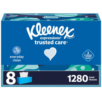 Kleenex Expressions Trusted Care Facial Tissues 8 Flat Boxes 160 Tissues Per Box 2Ply 1 280 Total Tissues Packaging May V